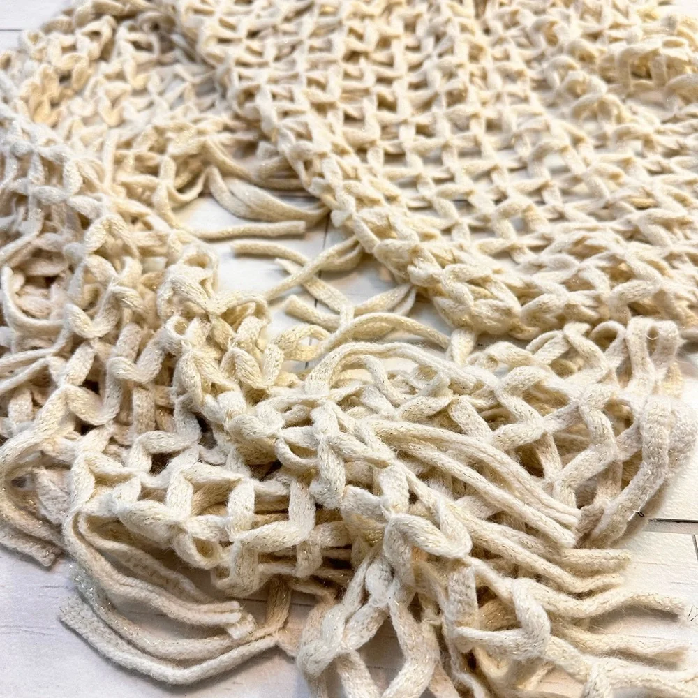 Cream Woven Decorative Throw